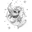 stars and sea Scottish tattoo design idea