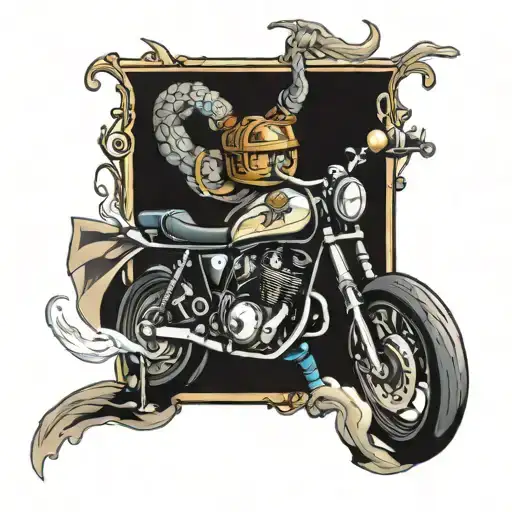 777, road bike racing, Trinacria tattoo design idea