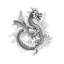 tattoo sleeve Dragon and libra tattoo design idea