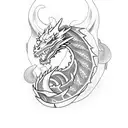 tattoo sleeve Dragon and libra tattoo design idea