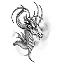 tattoo sleeve Dragon, goat and libra tattoo design idea
