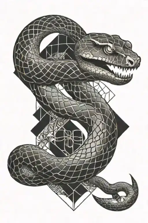 snake eating its tail in the shape of infinity symbol tattoo design idea