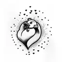heart with fist with duck with mountain tattoo design idea