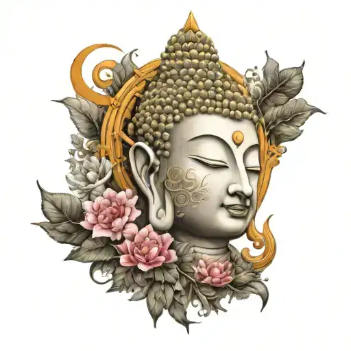 Buddhism shoulder design tattoo design idea