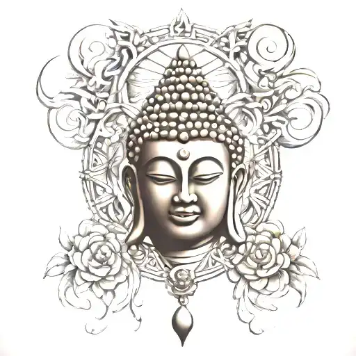Buddhism peace love and prosperity shoulder design  tattoo design idea