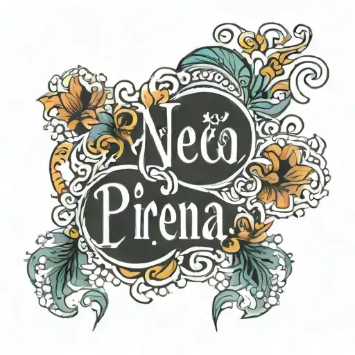 Names - Prerna in Urdu and Pradeep in Punjabi Sikh wearing tattoo design idea