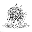 A tree of life with books as its leaves, symbolizing the continuous growth of knowledge and learning tattoo design idea