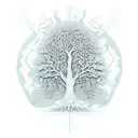 A tree of life with books as its leaves, symbolizing the continuous growth of knowledge and learning tattoo design idea