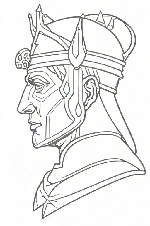 king baldwin iv and mask surrounded tattoo design idea