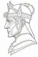 king baldwin iv and mask surrounded tattoo design idea