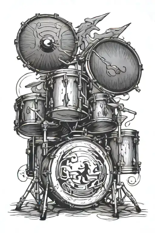 drums tattoo design idea