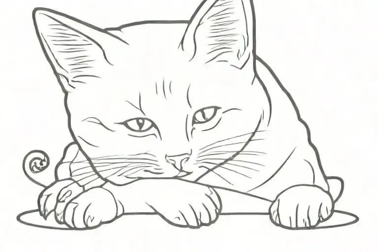 Abby with a halo and kitten paw prints leading tattoo design idea