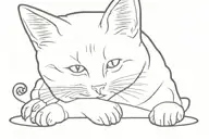 Abby with a halo and kitten paw prints leading tattoo design idea