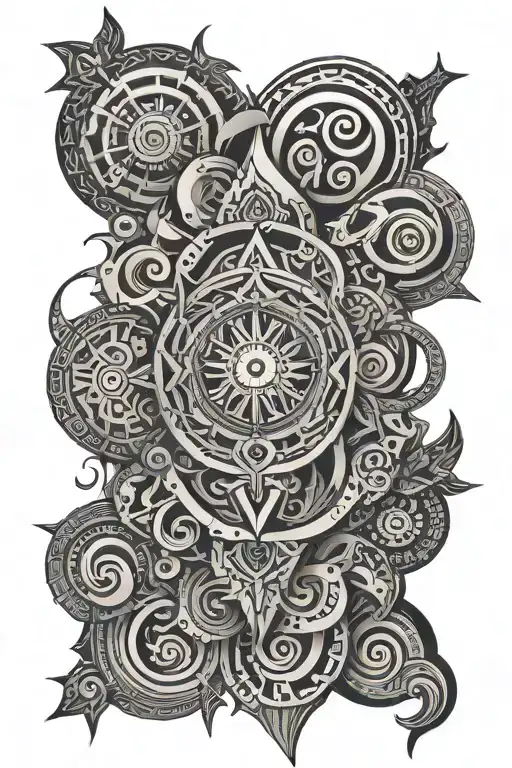 strange pattern in neo-tribe style tattoo design idea