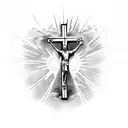 uruguay sun, Jesus on the cross, religious tattoo design idea