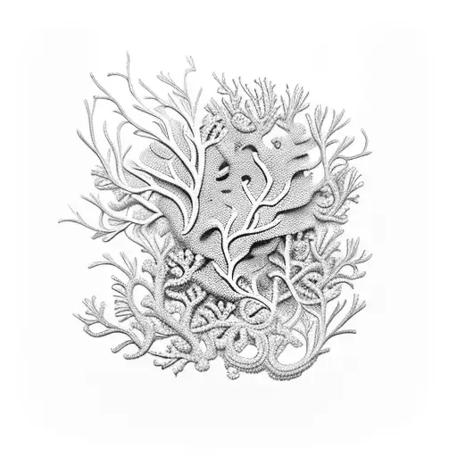 A stethoscope intertwined with a delicate coral reef design, symbolizing the balance between medicine and nature tattoo design idea