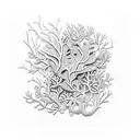 A stethoscope intertwined with a delicate coral reef design, symbolizing the balance between medicine and nature tattoo design idea