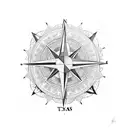 compass, canoe, star of texas tattoo design idea