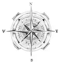 compass, canoe, star of texas tattoo design idea