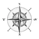compass, canoe, star of texas tattoo design idea