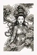 Chinese goddess tattoo design idea