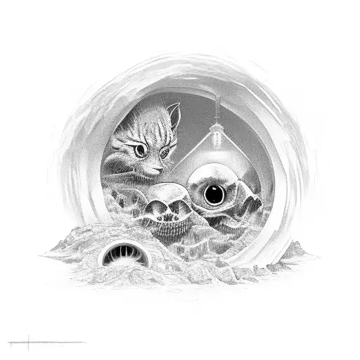 dark hole sucking light  tattoo design idea