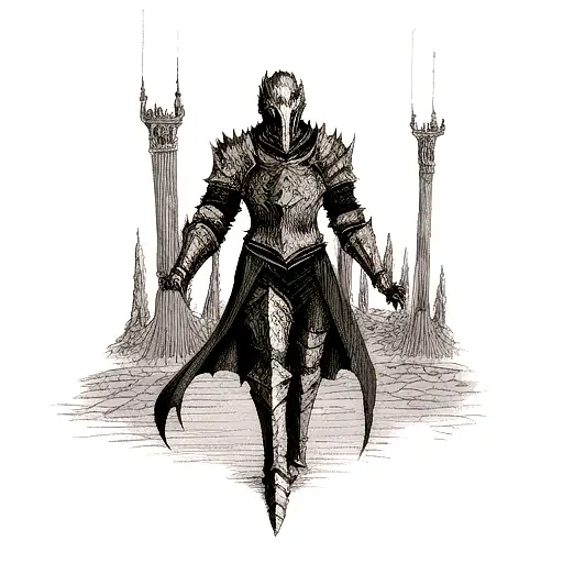 artorias from dark souls franchise tattoo design idea