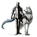 artorias with his wolf sif tattoo design idea