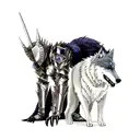 artorias with his wolf sif tattoo design idea