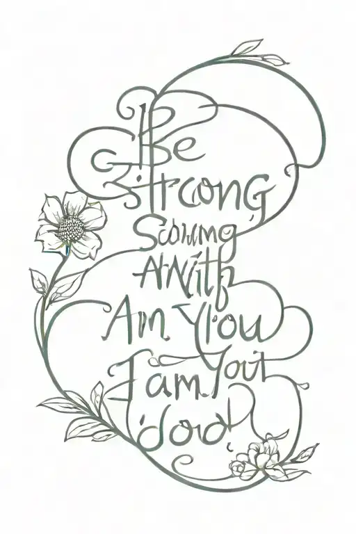 BE STRONG AND COURAGEOUS FOR I AM WITH YOU tattoo design idea