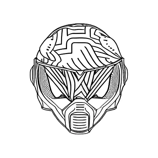 Motocross helmet with landscape paint tattoo design idea
