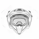 Motocross helmet with landscape paint tattoo design idea