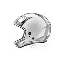 Motocross helmet with landscape paint tattoo design idea
