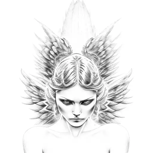 angel Michael fallen angel tattoo design idea
