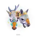 honeycomb with diffrent animal inside each one tattoo design idea