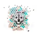honeycomb with diffrent animal inside each one tattoo design idea