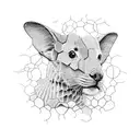 honeycomb with diffrent animal inside each one tattoo design idea