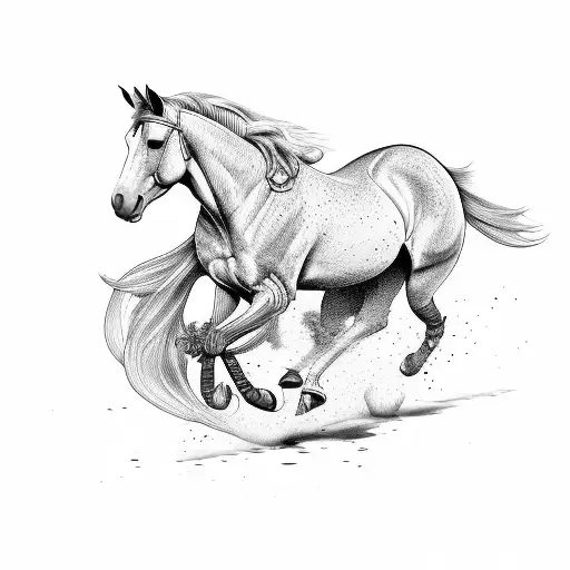 horse run tattoo design idea