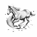 horse run tattoo design idea