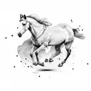 horse run tattoo design idea