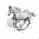 horse run tattoo design idea