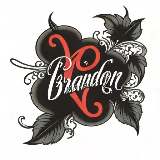 Brandon in cursive over Roman numeral 1.7.23 tattoo design idea