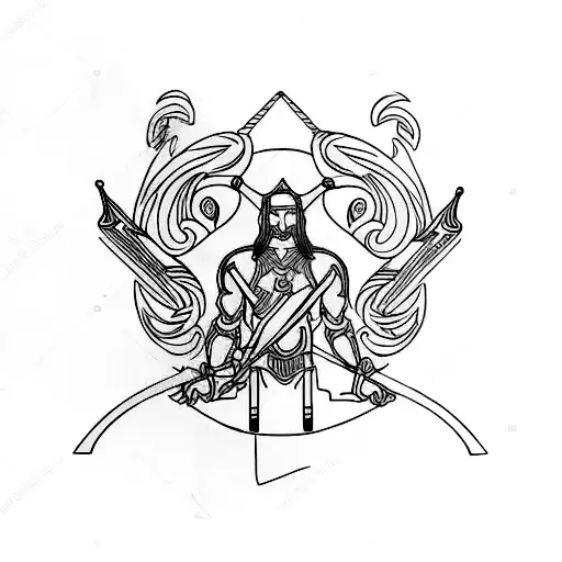 sagittarius zodiak tatto with Tolkien desing tattoo design idea
