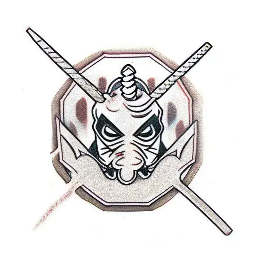 deadpool chokes unicorn tattoo design idea