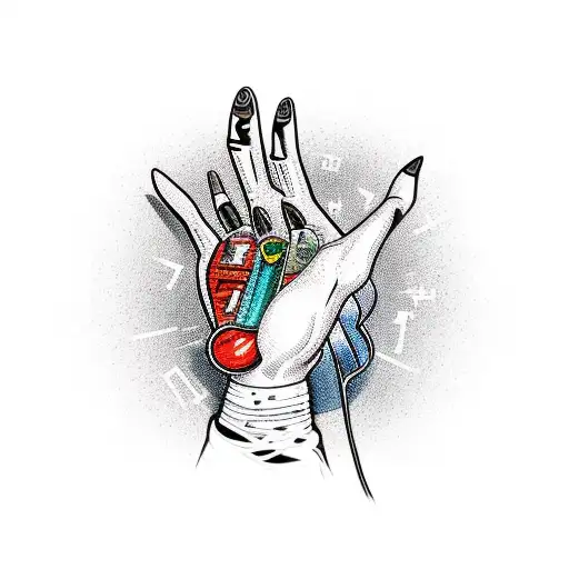 cartoon bomb with Shaka hands tattoo design idea