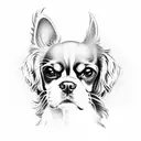 Cute Cavalier king charles dog staring  tattoo design idea