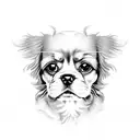 Cute Cavalier king charles dog staring  tattoo design idea
