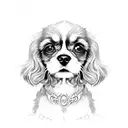 Cute Cavalier king charles dog staring  tattoo design idea
