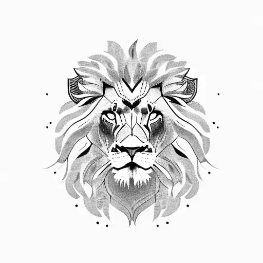 lion statue  tattoo design idea