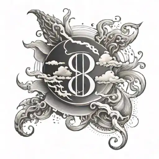 Weather and the number 8:19 tattoo design idea